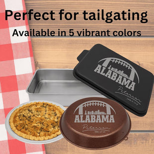 Personalized Alabama Football Baking Pan: Engraved Cake Pan with Lid