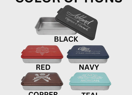 Personalized Aluminum Cake Pan with Lid | Friends & Family Gather Here