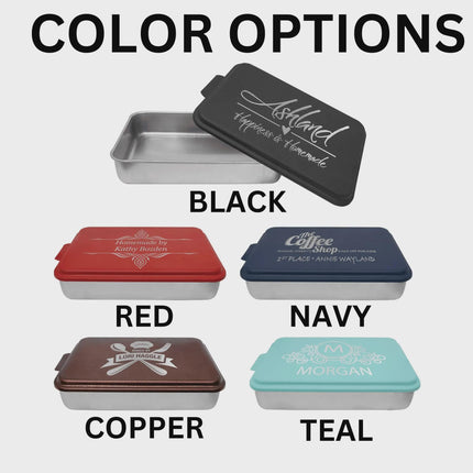 Personalized Aluminum Cake Pan with Lid | Friends & Family Gather Here