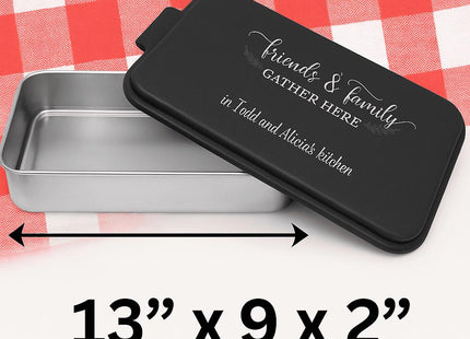 Personalized Aluminum Cake Pan with Lid | Friends & Family Gather Here