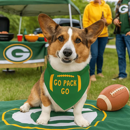 Go Pack Go Dog Bandana Collar: Wisconsin Football Pet Gift