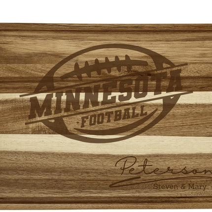 Personalized Minnesota Football Cutting Board: Acacia Wood Sports Fan Gift