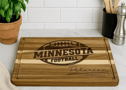 Personalized Minnesota Football Cutting Board: Acacia Wood Sports Fan Gift