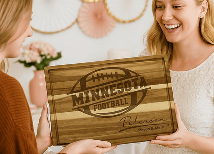 Personalized Minnesota Football Cutting Board: Acacia Wood Sports Fan Gift