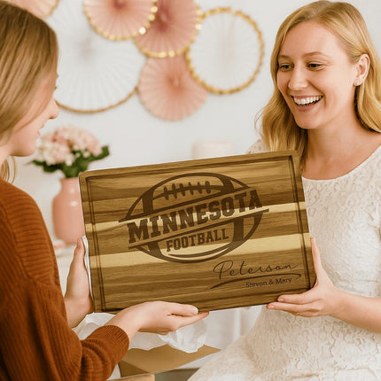 Personalized Minnesota Football Cutting Board: Acacia Wood Sports Fan Gift