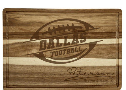 Personalized Dallas Football Cutting Board: Acacia Wood Sports Fan Gift