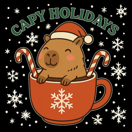 Capy Holidays Youth Sweatshirt, Cute Capybara Christmas Sweater for Kids, Funny Animal Holiday Pullover, Festive Winter Gift, Multiple Color
