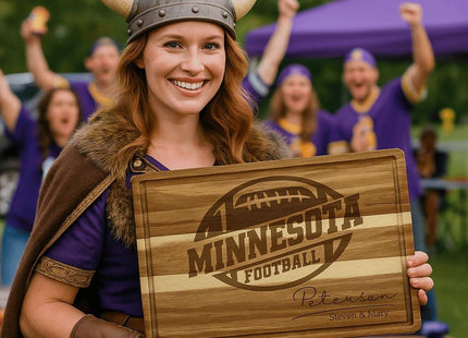 Personalized Minnesota Football Cutting Board: Acacia Wood Sports Fan Gift