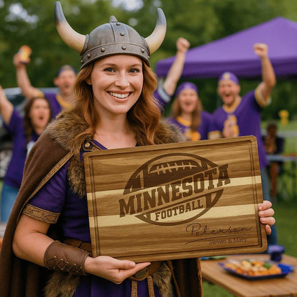 Personalized Minnesota Football Cutting Board: Acacia Wood Sports Fan Gift
