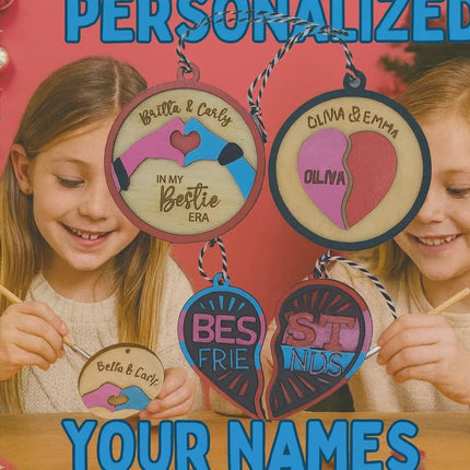 Best Friends Personalized Holiday Ornament Kit | DIY Besties Craft Set | Friends Christmas Party | Kids Art Painting | Eras Crafting Fun
