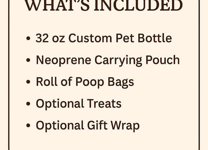 Personalized Dog Travel Water Bottle 3-in-1 | Custom Pet Name Bottle with Bowl & Treat Storage | Hiking Dog Water Bottle | Pet Travel Gift