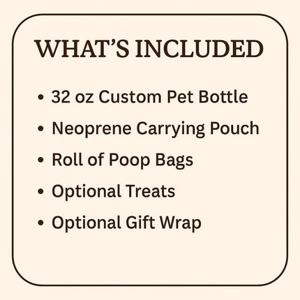 Personalized Dog Travel Water Bottle 3-in-1 | Custom Pet Name Bottle with Bowl & Treat Storage | Hiking Dog Water Bottle | Pet Travel Gift