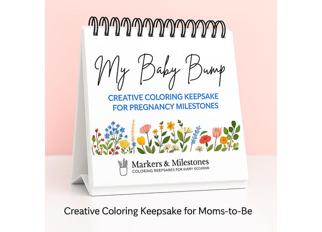 Baby Bump Pregnancy Flip Book | 8.25” Easel Display Keepsake | 62-Page Expecting Mom Gift | Weekly Milestone Journal | Baby Shower Gift