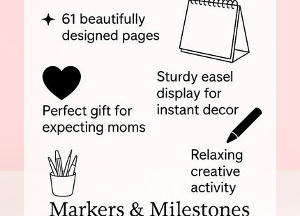 Baby Bump Pregnancy Flip Book | 8.25” Easel Display Keepsake | 62-Page Expecting Mom Gift | Weekly Milestone Journal | Baby Shower Gift