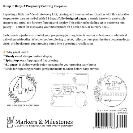 Pregnancy Gift Set | Baby Bump Milestone Flip Book + Personalized Baby’s First Christmas Ornament 2025 | Expecting Mom Baby Shower Gift