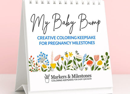 Baby Bump Pregnancy Flip Book | 8.25” Easel Display Keepsake | 62-Page Expecting Mom Gift | Weekly Milestone Journal | Baby Shower Gift