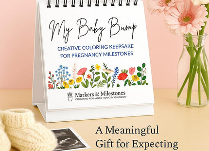 Pregnancy Gift Set | Baby Bump Milestone Flip Book + Personalized Baby’s First Christmas Ornament 2025 | Expecting Mom Baby Shower Gift