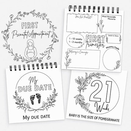 Pregnancy Gift Set | Baby Bump Milestone Flip Book + Personalized Baby’s First Christmas Ornament 2025 | Expecting Mom Baby Shower Gift