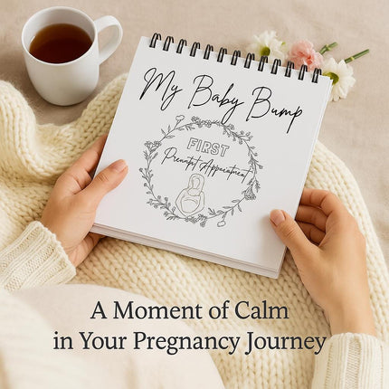 Pregnancy Gift Set | Baby Bump Milestone Flip Book + Personalized Baby’s First Christmas Ornament 2025 | Expecting Mom Baby Shower Gift