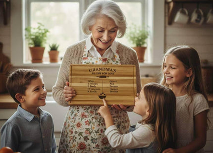 Personalized Grandma Cutting Board • Recipe for Love Engraved Acacia Board • Custom Grandkids Gift • Mother’s Day • Christmas Gift