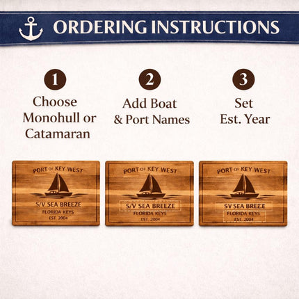 Personalized Sailboat Cutting Board Custom Engraved Nautical Gift with Boat Name, Home Port, Wedding Anniversary Retirement Gift for Sailors