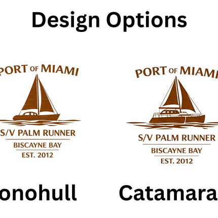 Personalized Sailboat Cutting Board Custom Engraved Nautical Gift with Boat Name, Home Port, Wedding Anniversary Retirement Gift for Sailors