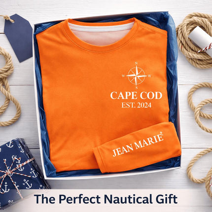 Key West Sailing Shirt – Custom Port & Boat Name UV Protection Long Sleeve – UPF 50 Personalized Nautical Harbor Tee Gift for Sailors