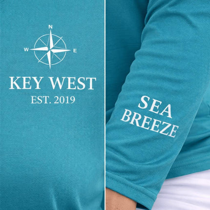 Key West Sailing Shirt – Custom Port & Boat Name UV Protection Long Sleeve – UPF 50 Personalized Nautical Harbor Tee Gift for Sailors