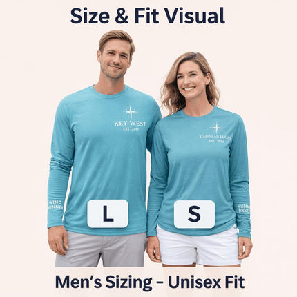 Key West Sailing Shirt – Custom Port & Boat Name UV Protection Long Sleeve – UPF 50 Personalized Nautical Harbor Tee Gift for Sailors