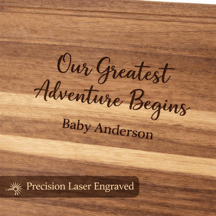 Baby Bump Pregnancy Keepsake Book & Personalized Cutting Board Gift Set