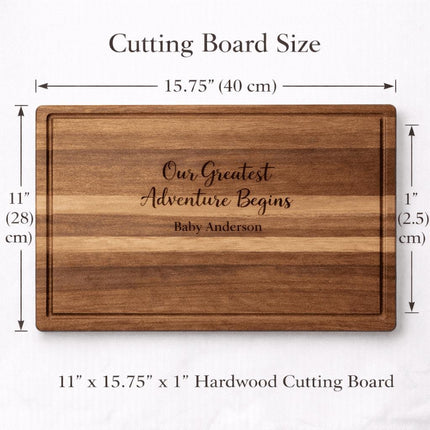 Baby Bump Pregnancy Keepsake Book & Personalized Cutting Board Gift Set