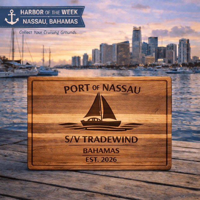 Personalized Sailboat Cutting Board Custom Engraved Nautical Gift with Boat Name, Home Port, Wedding Anniversary Retirement Gift for Sailors