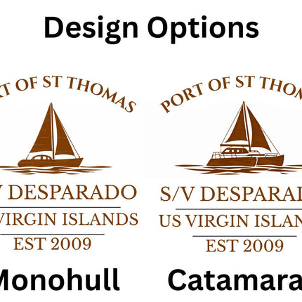 St Thomas Sailboat Cutting Board – Personalized Nautical Gift, Custom Boat Name & Home Port, Anniversary Wedding Housewarming Gift