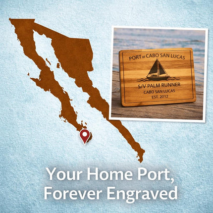 Personalized Sailboat Cutting Board Custom Engraved Nautical Gift with Boat Name, Home Port, Wedding Anniversary Retirement Gift for Sailors