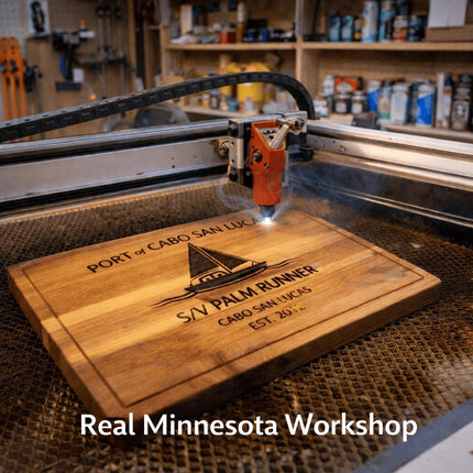 Personalized Sailboat Cutting Board Custom Engraved Nautical Gift with Boat Name, Home Port, Wedding Anniversary Retirement Gift for Sailors