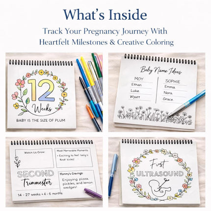 Baby Bump Pregnancy Keepsake Book & Personalized Cutting Board Gift Set