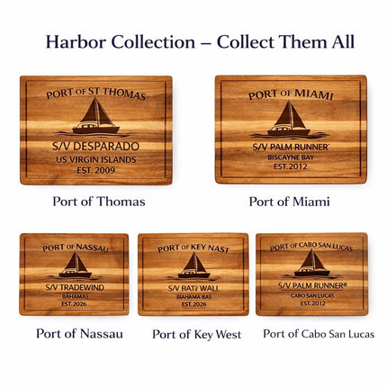 San Diego Sailboat Cutting Board – Personalized Nautical Gift, Custom Boat Name & Home Port, Engraved Coastal Kitchen Décor Gift