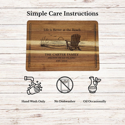 Care instructions for acacia wood cutting board including cleaning oiling and maintenance tips