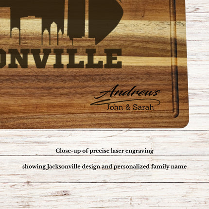 Personalized Jacksonville Football Cutting Board – Custom Engraved Acacia Wood