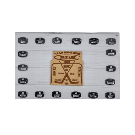 Hockey Coach Personalized Award | Custom Team Thank You Wood Plaque