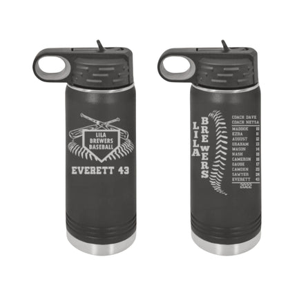 Baseball Softball Water Bottles | Custom Team Water Bottle | Personalized Softball Baseball Gift | End of Season Gift | Coach Thank You Gift