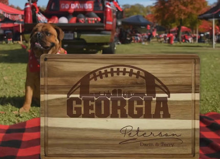 Personalized Georgia Football Cutting Board: Acacia Wood Sports Fan Gift