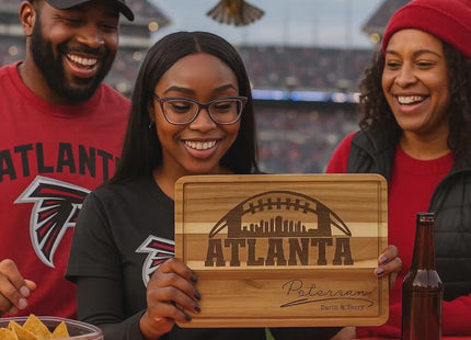 Personalized Atlanta Football Fan Cutting Board: Acacia Wood Cheese Board