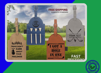 Personalized Golf Bag Tag: Leatherette Golf Gift