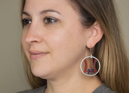 Personalized Baseball Earrings: Custom Team Number & Colors