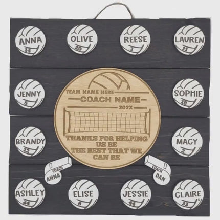 Personalized Volleyball Coach Thank You Plaque: Custom Team Award