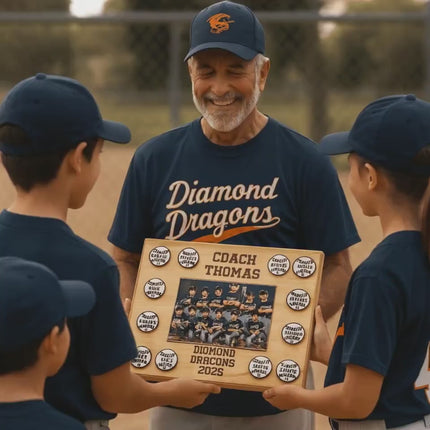 Personalized Baseball Coach Plaque: Team Photo Keepsake, End of Season Gift