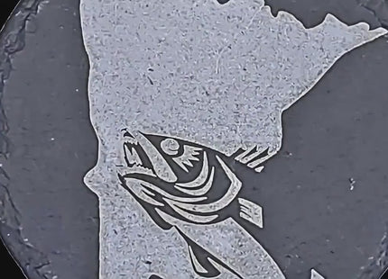 Minnesota Wildlife Slate Coasters: Hunting & Fishing Cabin Decor