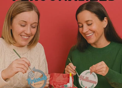 Best Friends Personalized Holiday Ornaments – DIY Craft Kit with Names – Custom Wood Ornament Gift for Friends