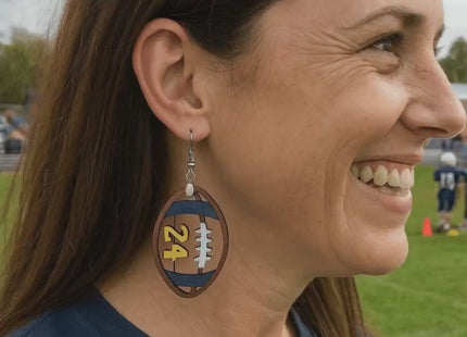 Personalized Football Earrings: Custom Team Colors, Jersey Number